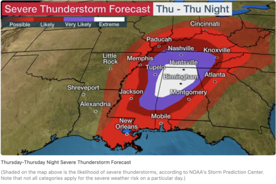 Thursday-Thursday Night Severe Thunderstorm Forecast