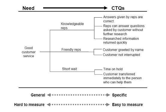 voice of the customer CTQ Tree Example